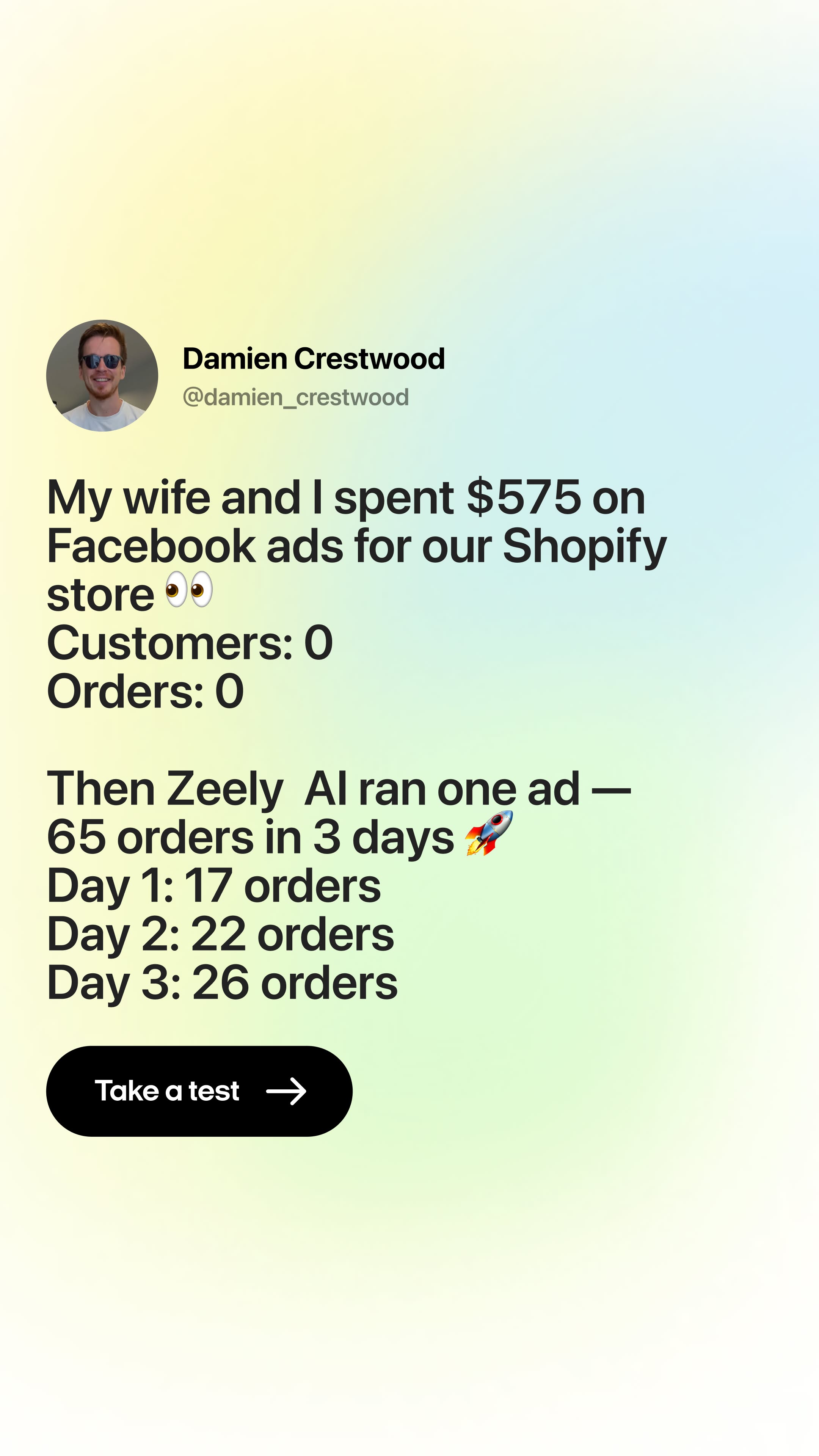 Zeely Facebook ad