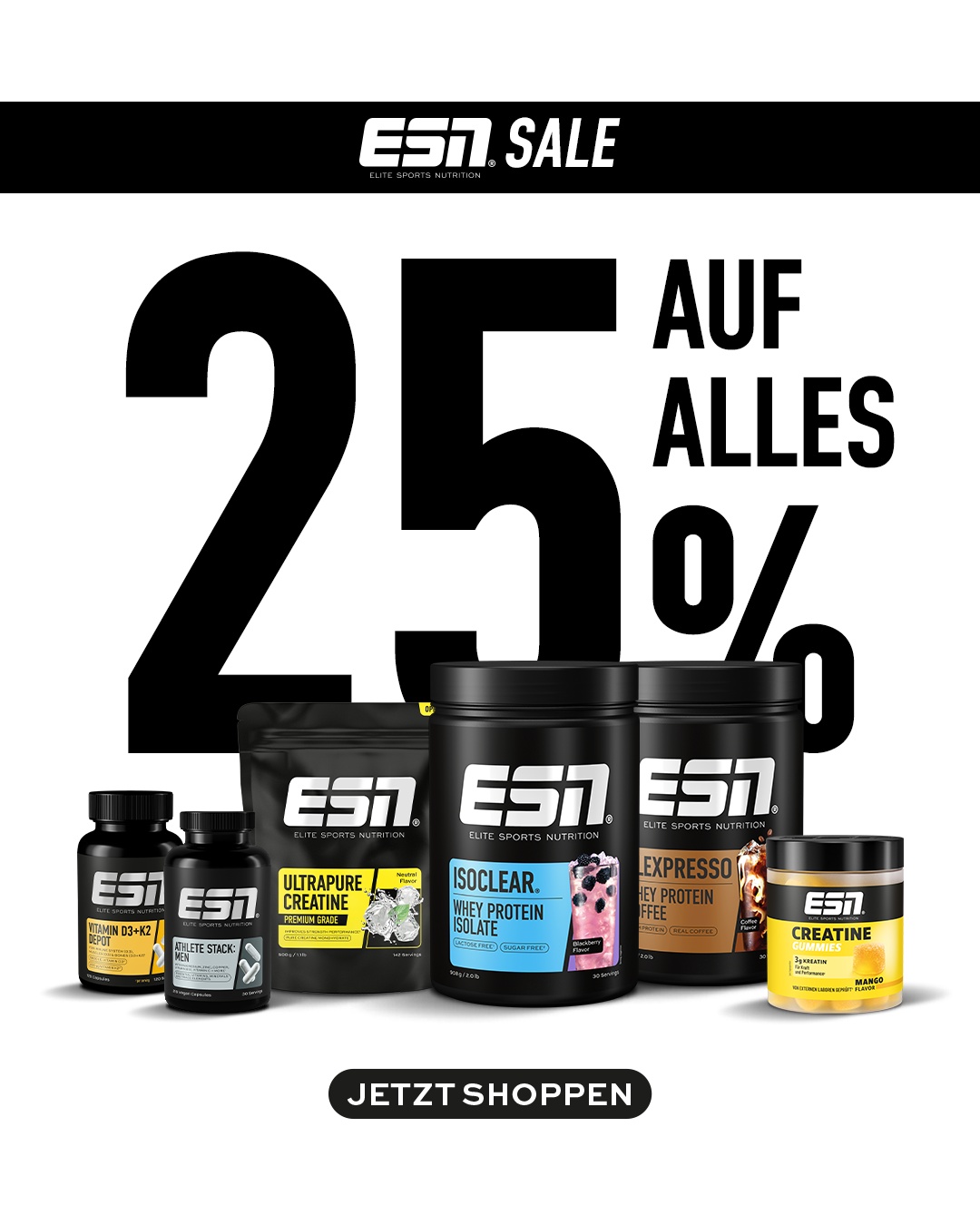 ESN Facebook ad: Favoriten -25 %