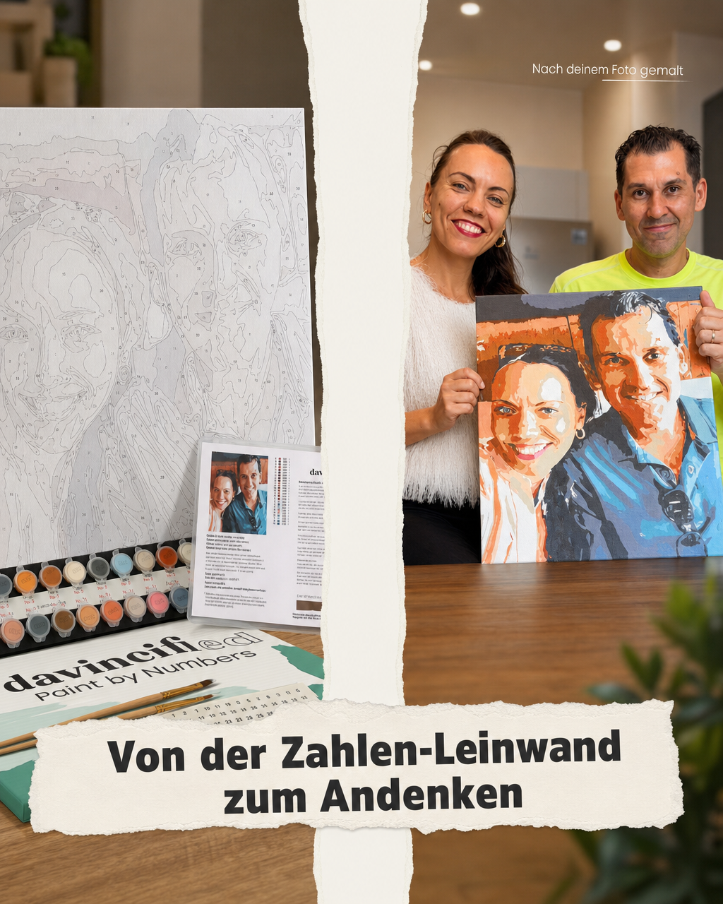 Davincified Germany Facebook ad: Vom Handyfoto zum Kunstwerk in Stunden