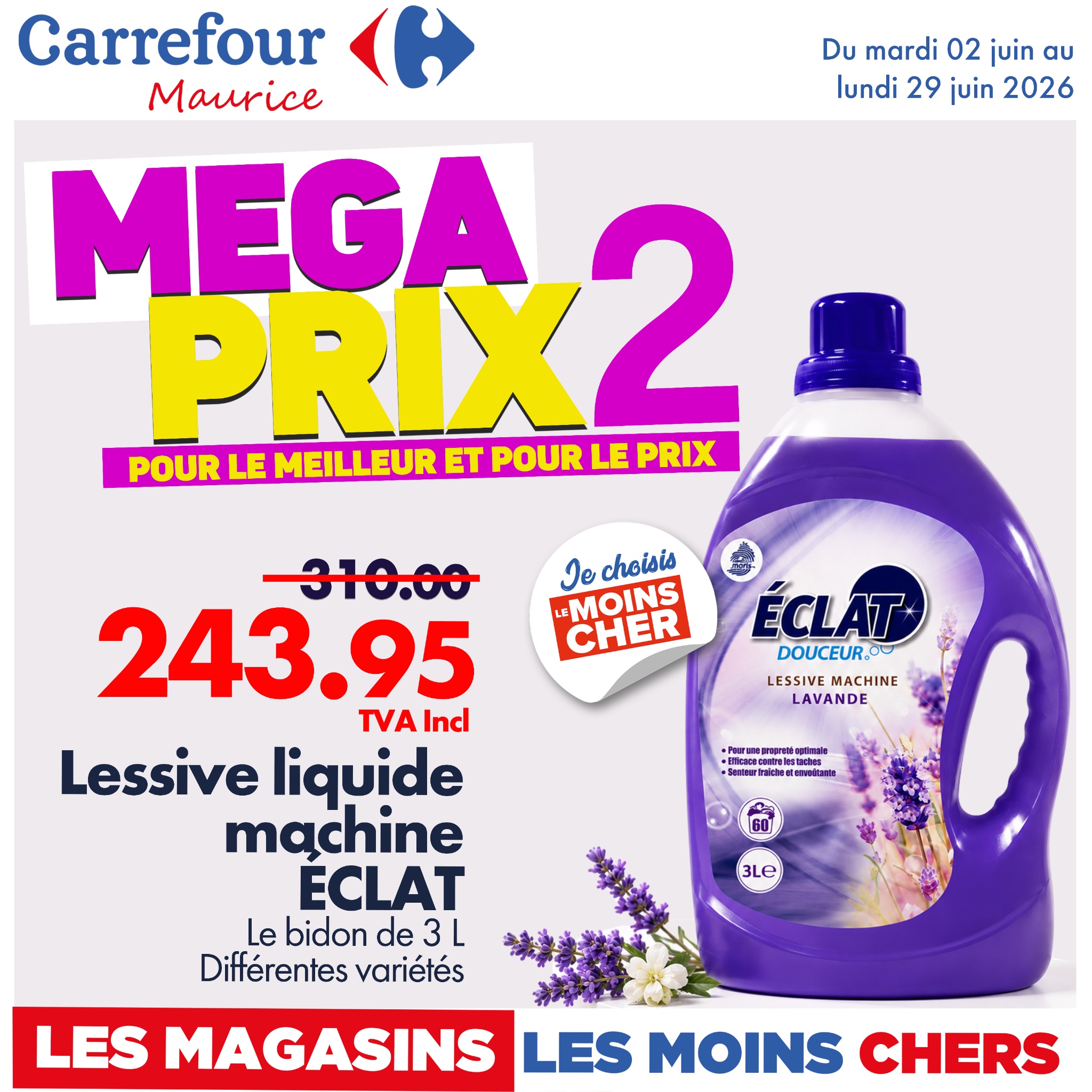 Carrefour Maurice Facebook ad: Les Méga Prix sont de retour chez Carrefour…