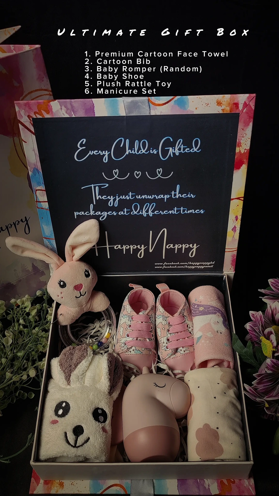 Happy Nappy Facebook ad: Premium Baby Gift Boxes!