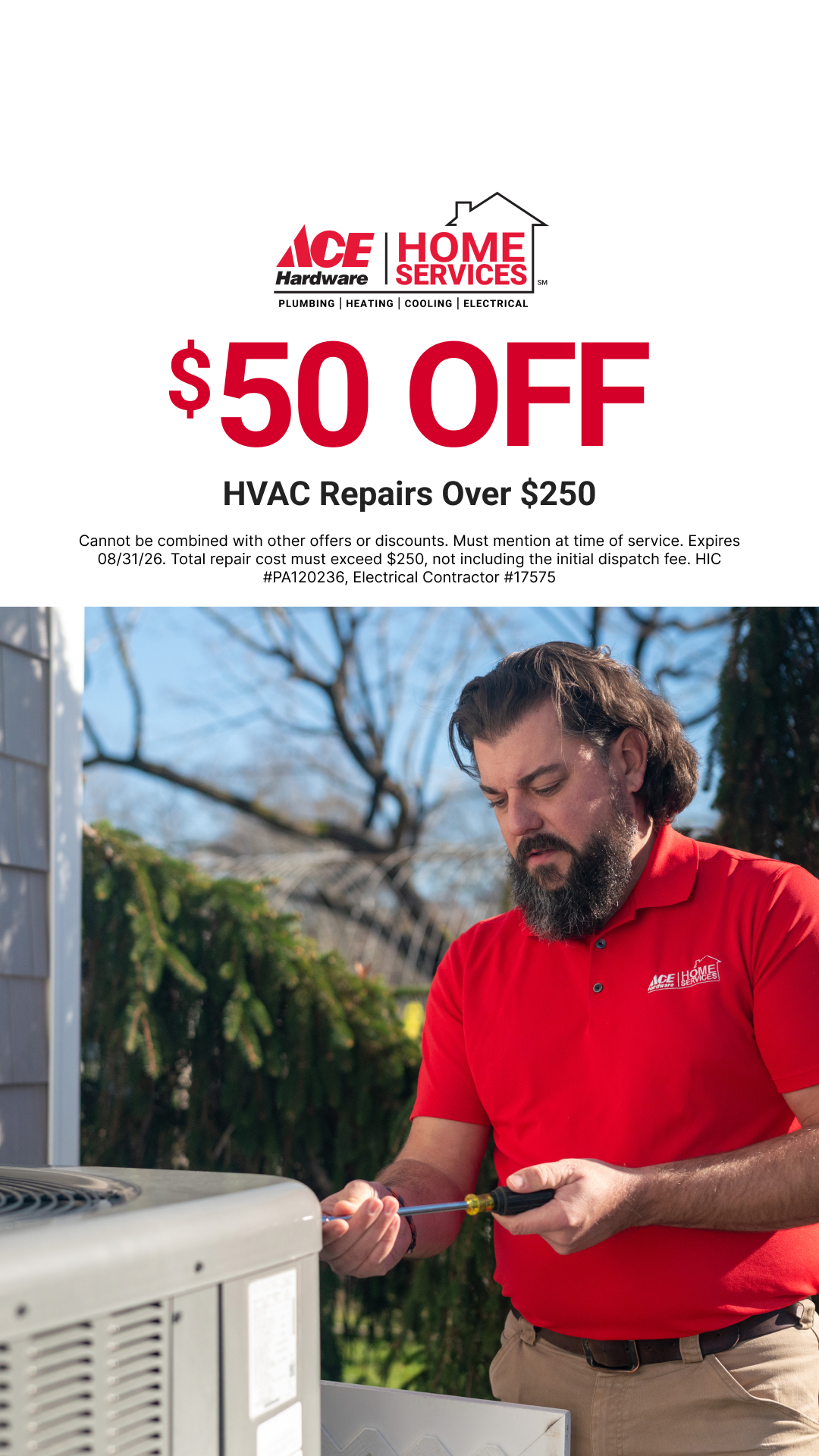 Ace Hardware Home Services - Philadelphia Facebook ad from Aug 3, 2026