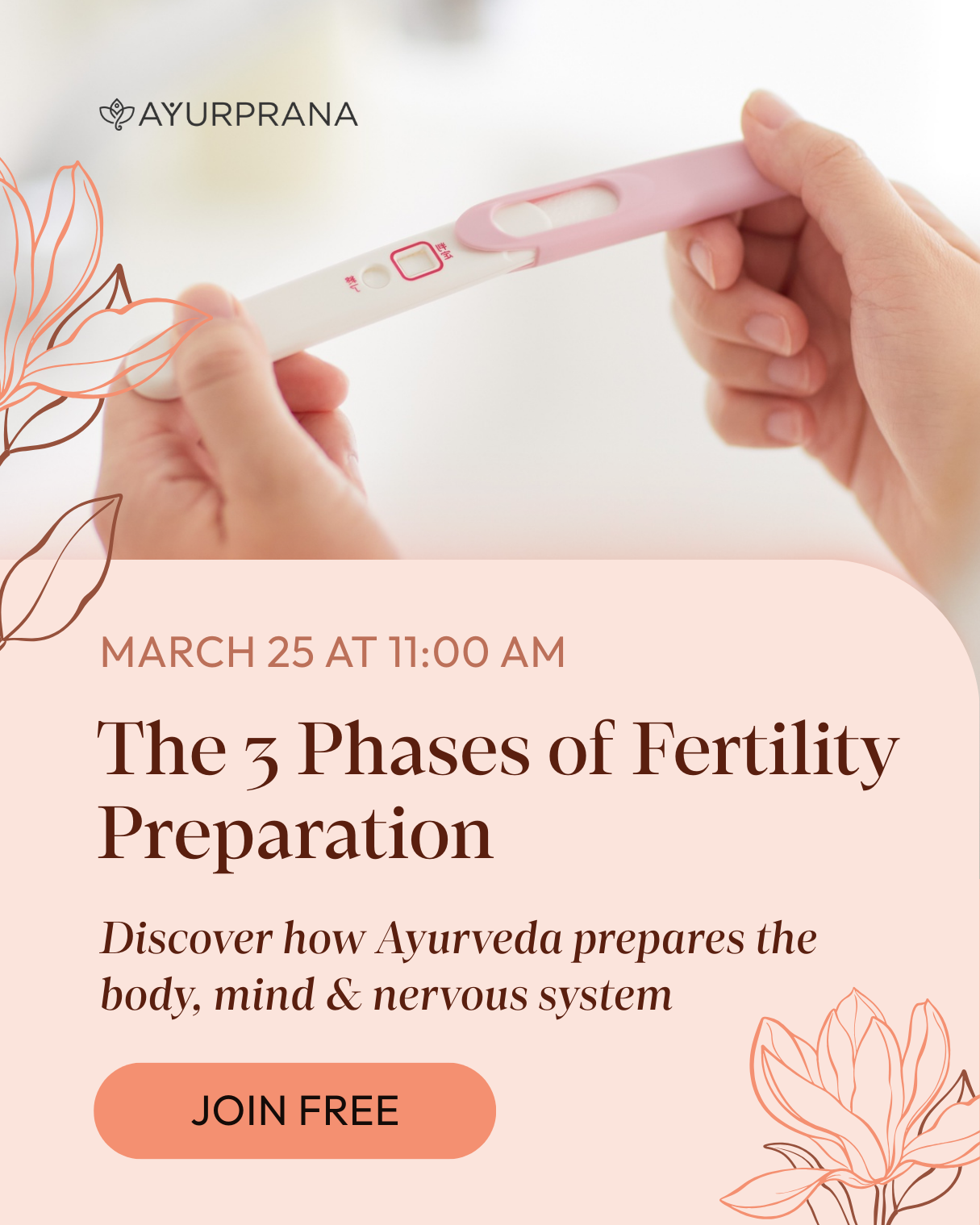 AyurPrana Facebook ad: Free Live Webinar on Fertility Preparation | Ayurprana