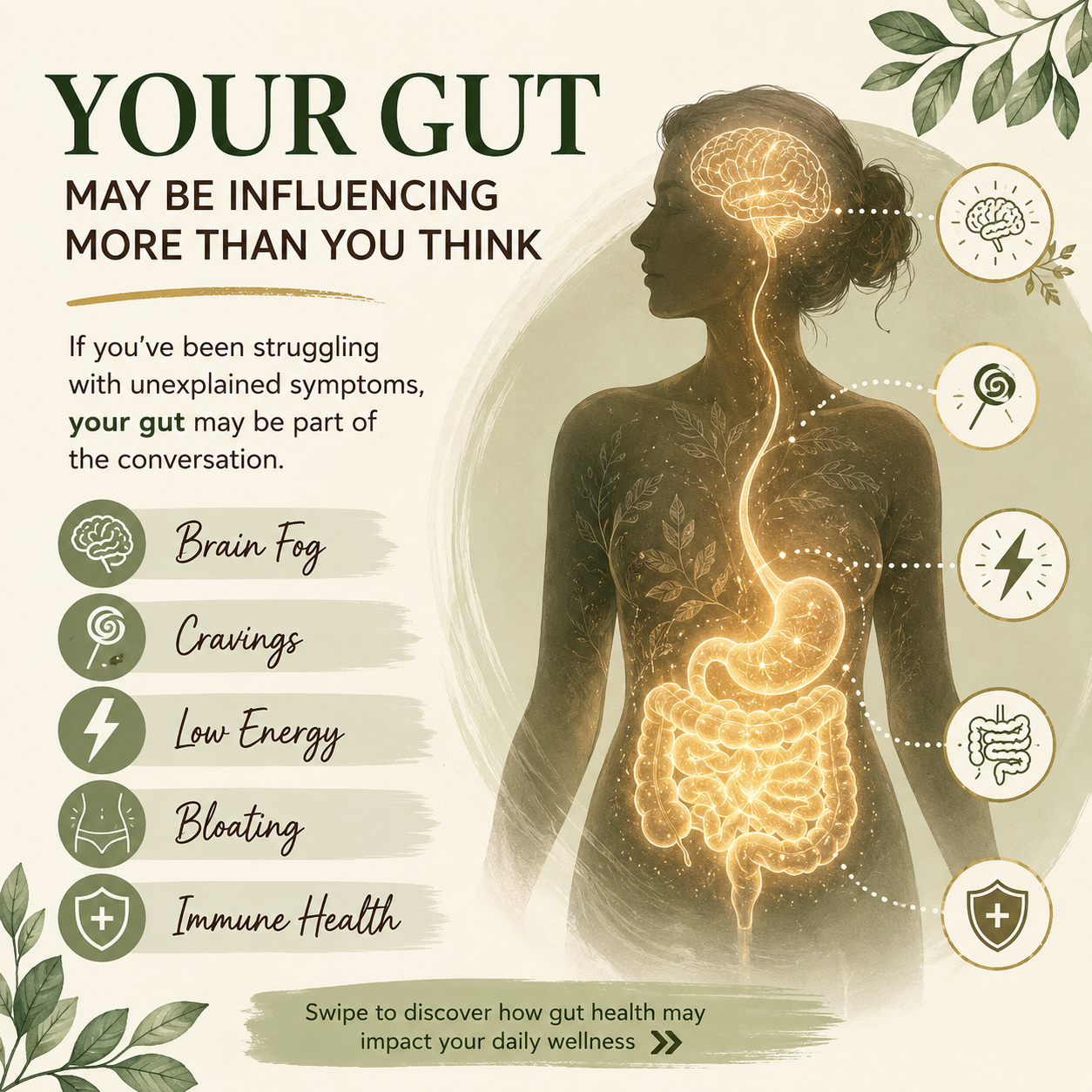 Bee’s Wellness Cafe Facebook ad: Your gut does more than digest food.