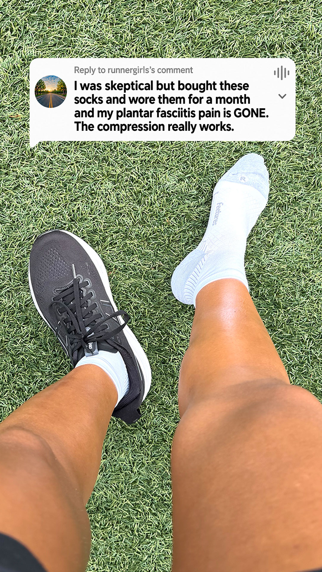 Feetures Facebook ad: Get Plantar Fasciitis Relief. Now.