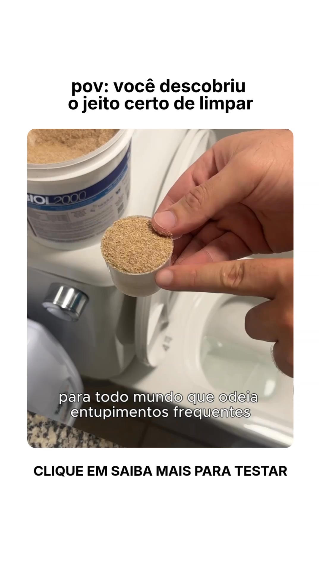 Biol2000 Facebook ad: Limpe a fossa sem sujar as mãos. Veja isso