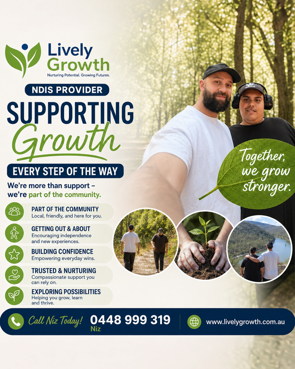 Lively Growth Pty Ltd Facebook ad: Real Support. Real Connection. Real Growth.