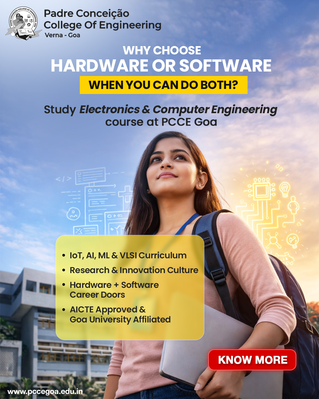 Padre Conceicao College Of Engineering Facebook ad: Why pick one when you can do both?