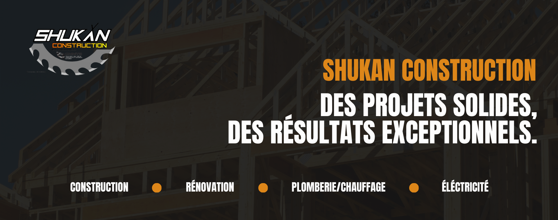 Shukan Construction Facebook ad: Entrepreneur Général, Plomberie, Électricien, Platre et…