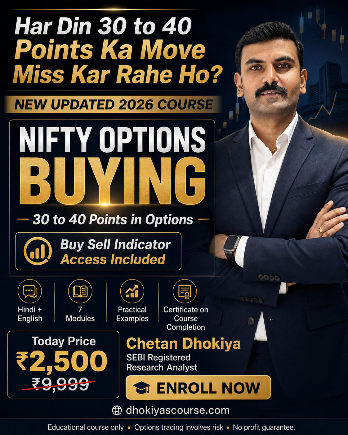 Dhokiya's Research Analyst Facebook ad: New Updated 2026 Nifty Options Course