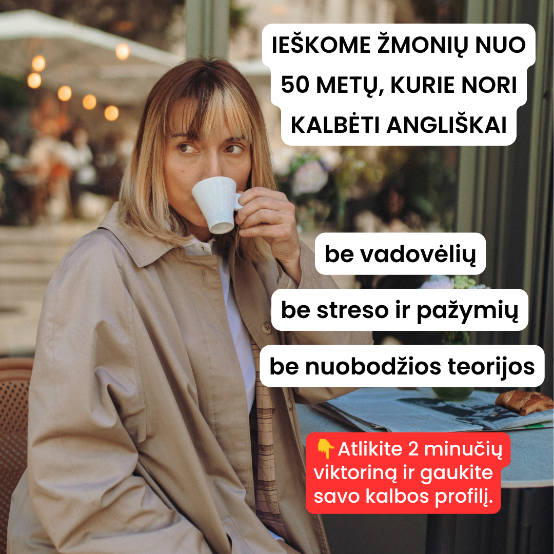 LingoPass Facebook ad: Anglų kalba suaugusiems per 30 dienų