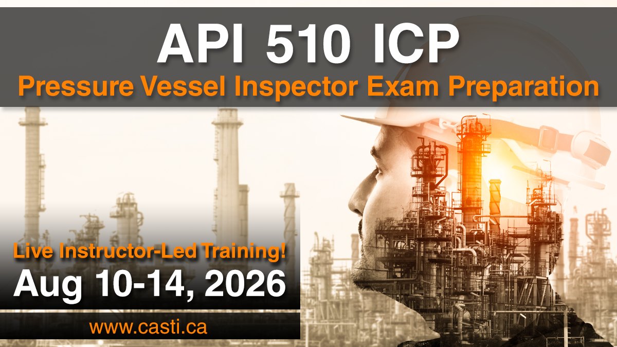 Codes and Standards Training Institute (CASTI) Facebook ad: API 510 Pressure Vessel Inspector ICP Exam Preparation…