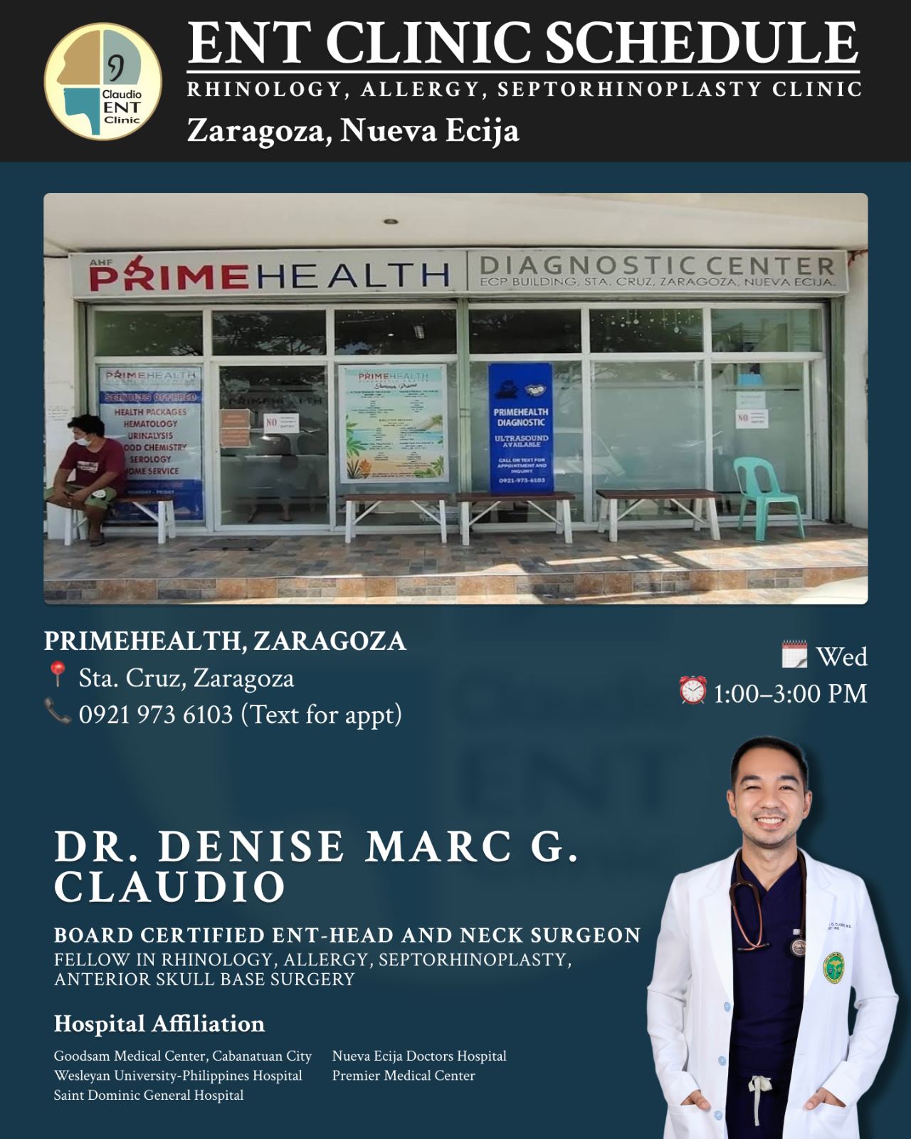 Dr. Denise Marc Claudio, ENT- Rhinology, Allergy, SkullBase Surgery Facebook ad