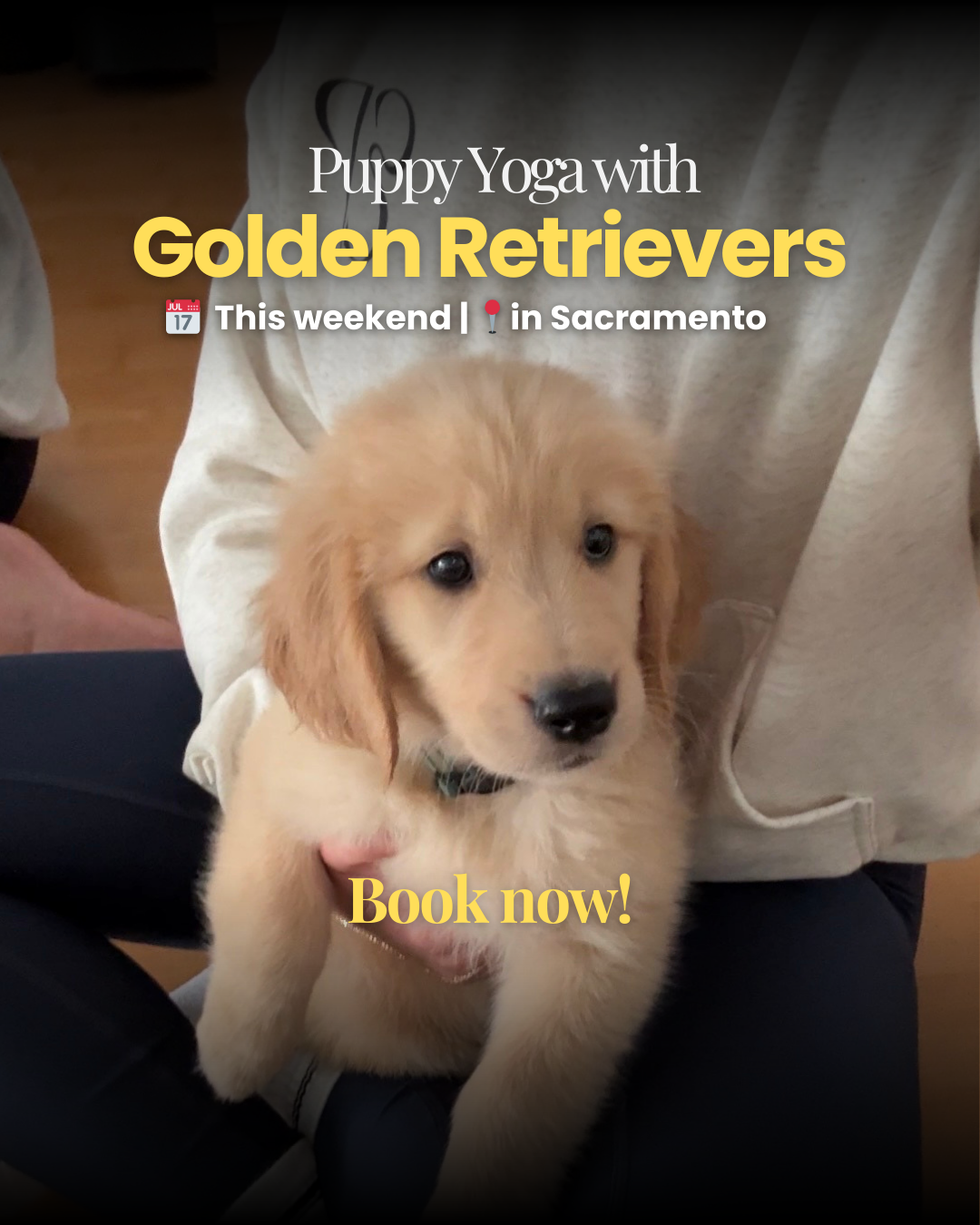 Puppy Yoga Club Facebook ad