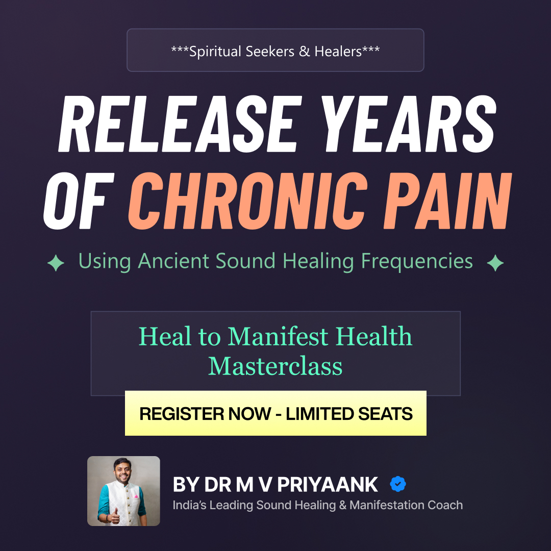 Consciousness Shastra Facebook ad: Heal to Manifest Health Through Ancient Sound Practices