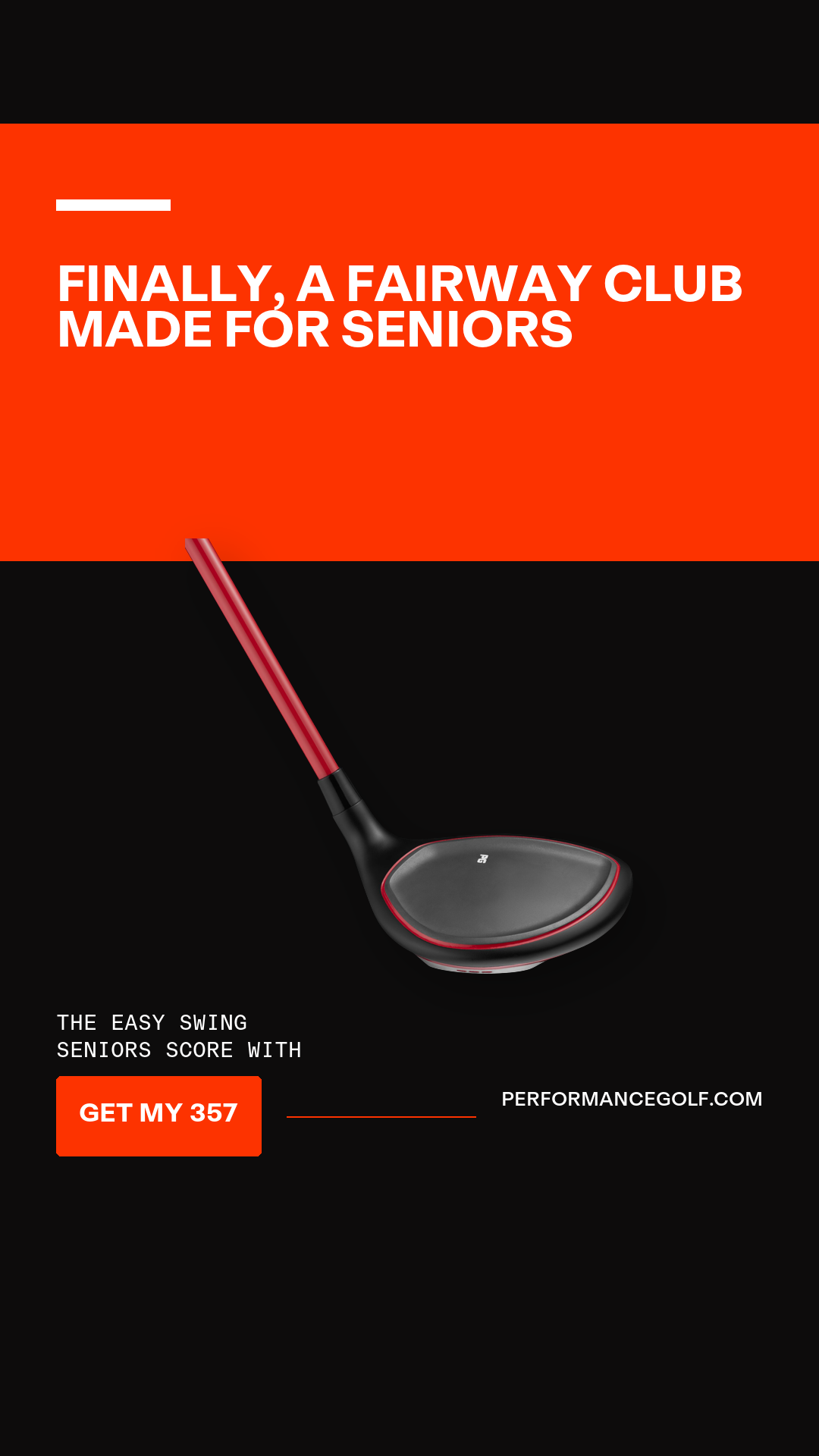 Performance Golf Facebook ad