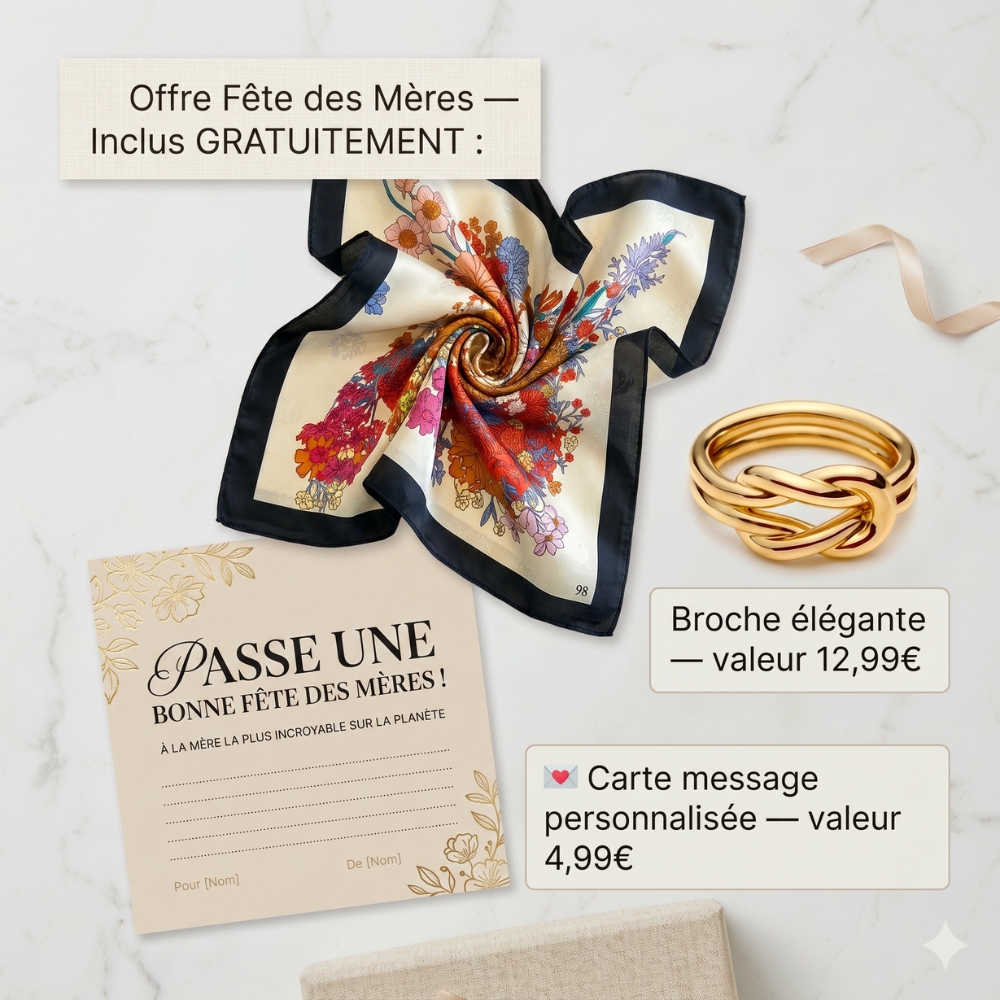 Boutique Echarpes Foulards Facebook ad: Livraison avant 25 mai