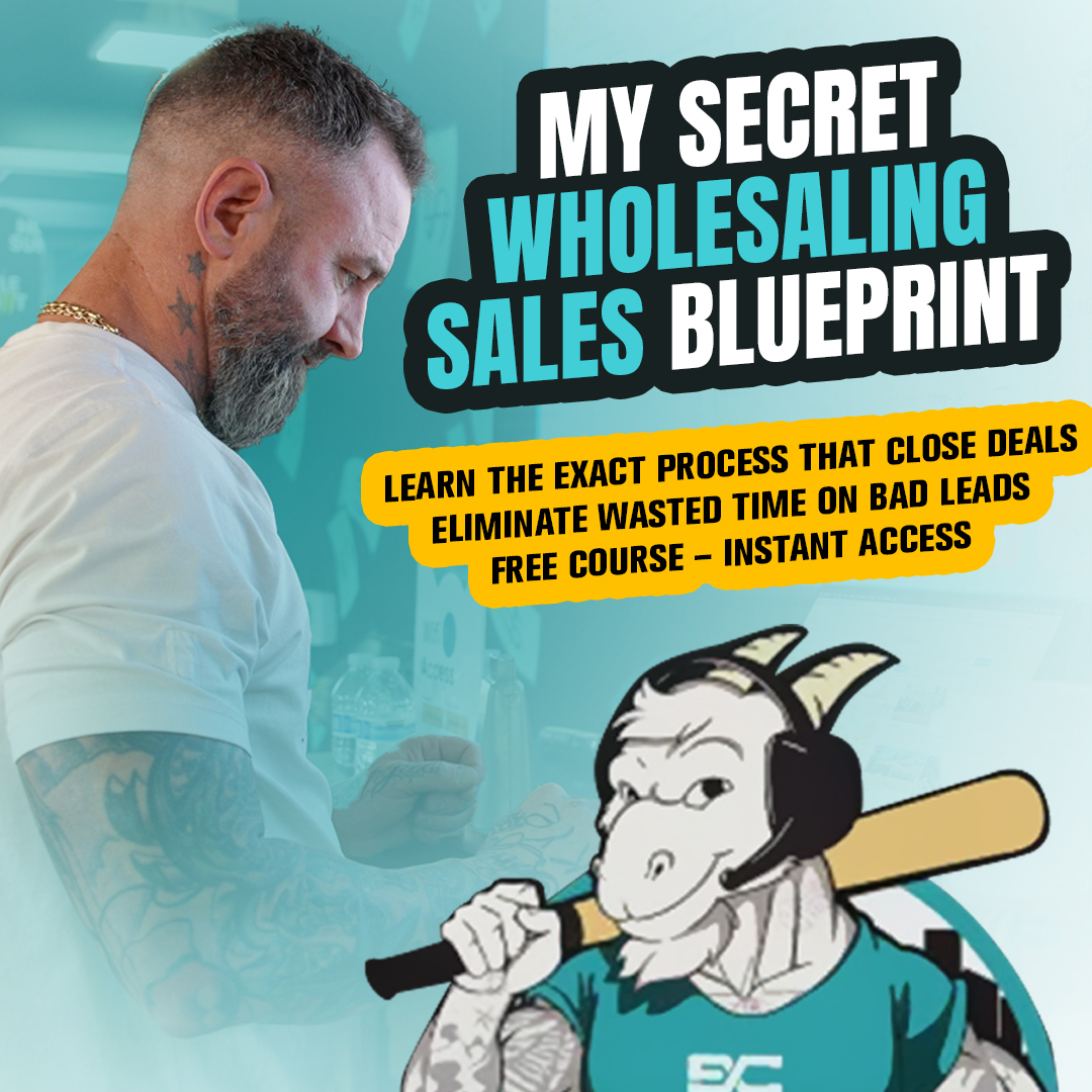 Eric Cline Facebook ad: Get My Free Wholesaling Sales Course