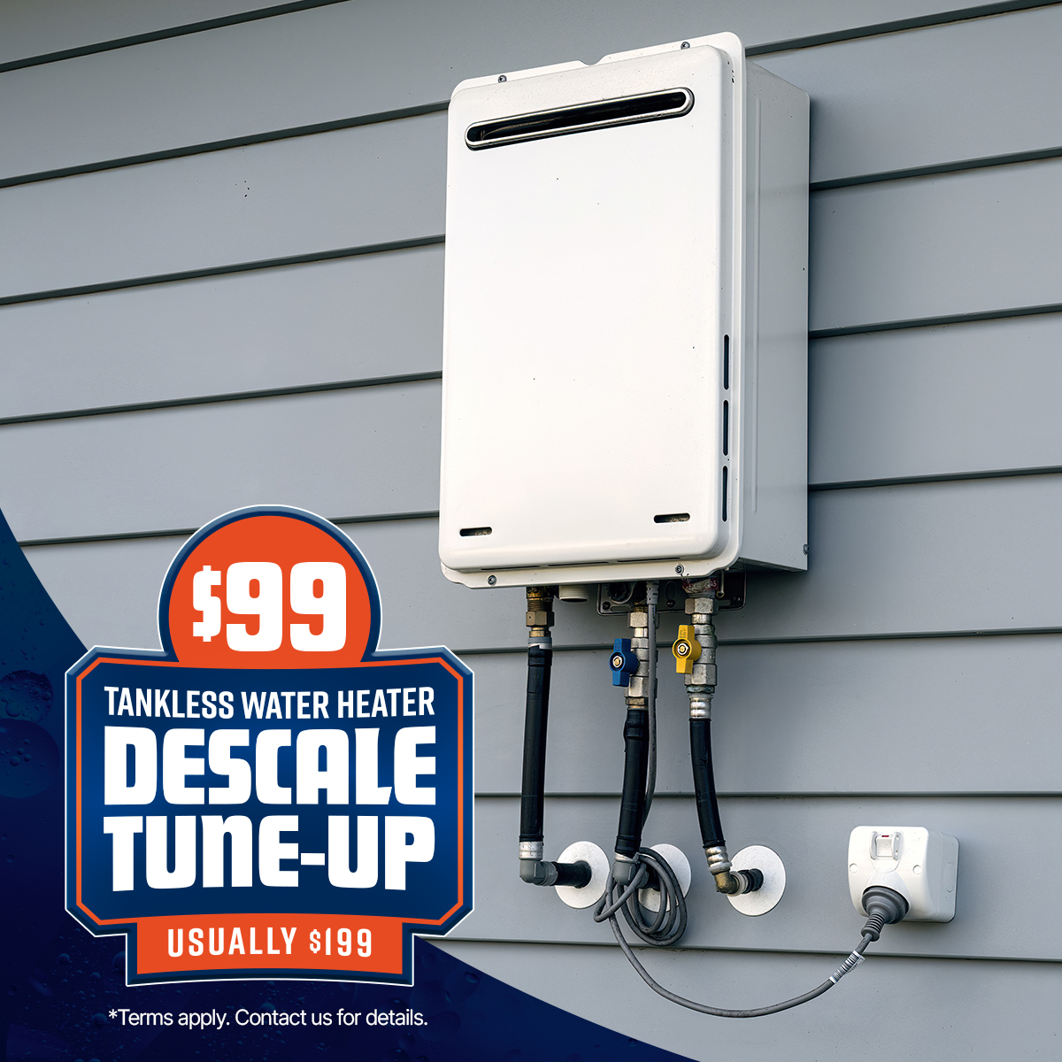 Bullseye Home Services Facebook ad: Hard water buildup is the cause of tankless…