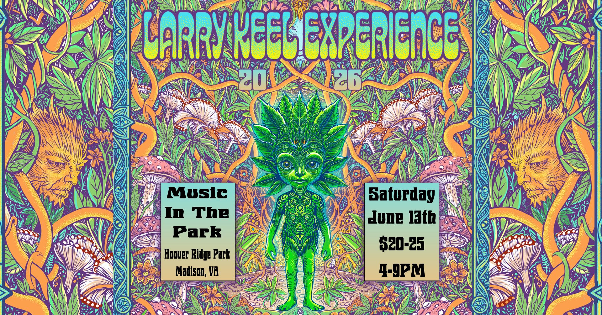 Madison County Parks and Recreation Authority Facebook ad: Music in the Park 2026 - Larry Keel
