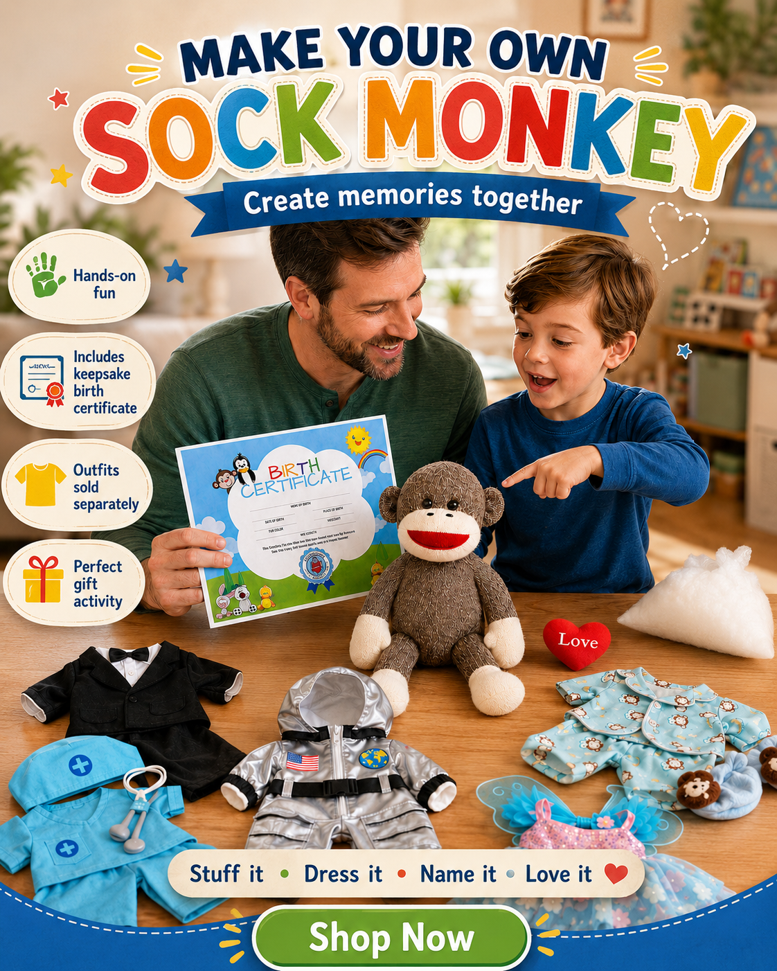 Sock Monkey Museum Facebook ad: A Creative Gift They Keep