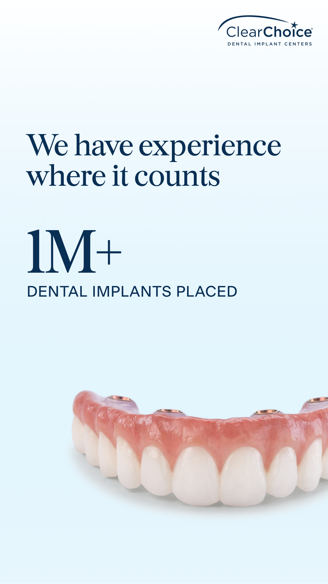 ClearChoice Dental Implant Centers Facebook ad from Feb 18, 2026