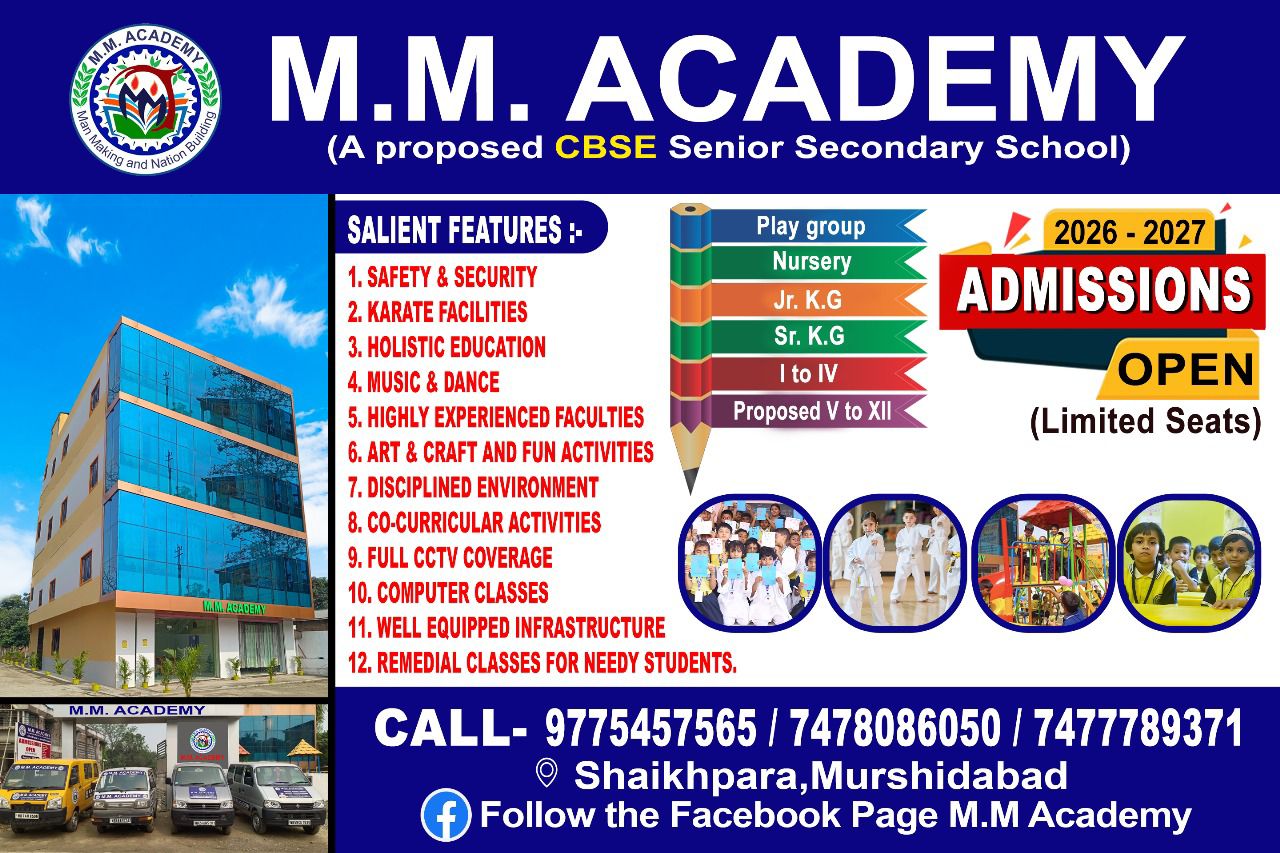 M.M Academy Facebook ad: -Admissions Notice