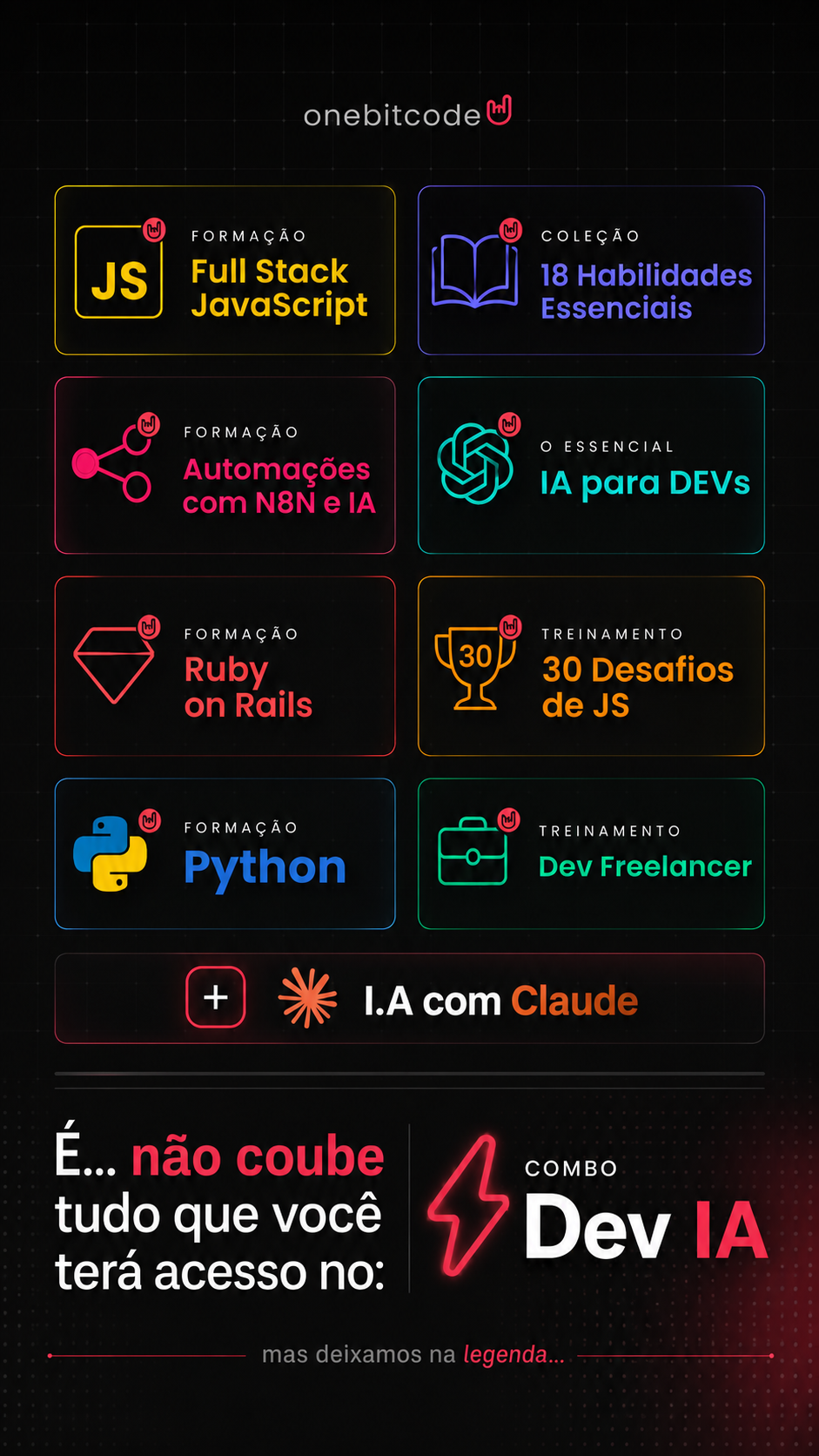 One Bit Code Facebook ad: Pack Dev IA OneBitCode