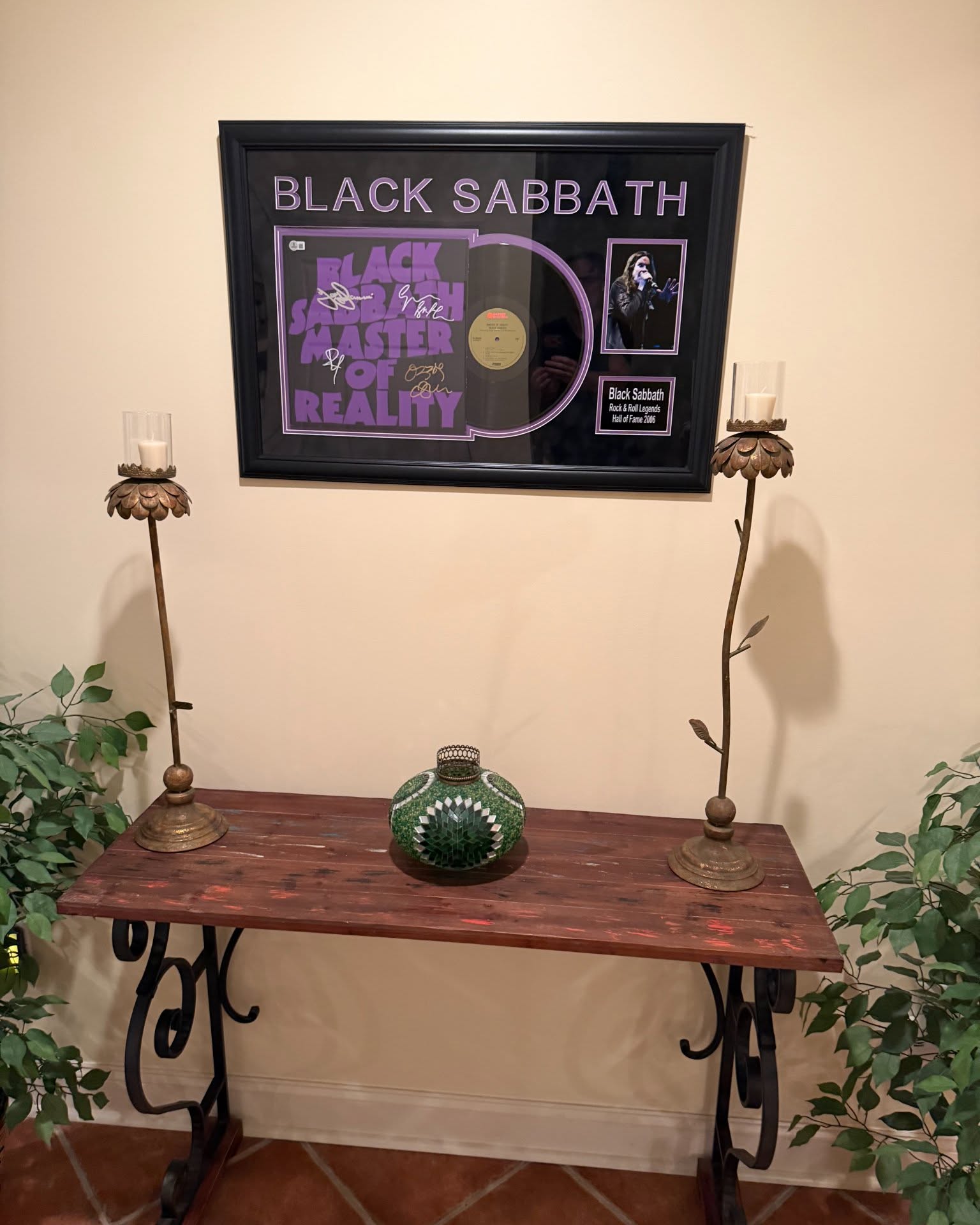 Terry Faust Facebook ad: Black Sabbath Fully Signed Master of Reality Framed Vinyl…