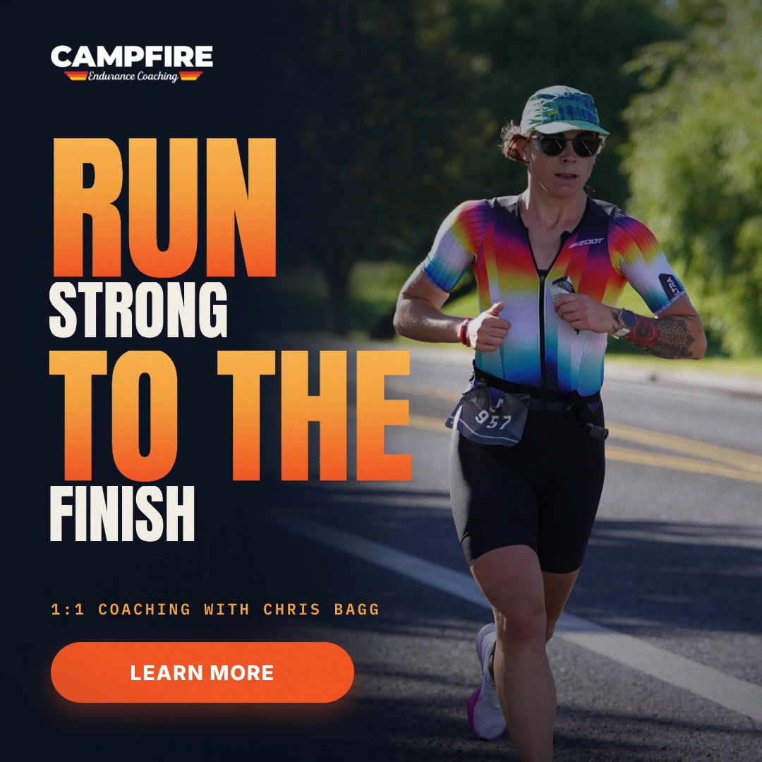 Campfire Endurance Coaching Facebook ad: Fix 1 Thing. Watch 3 Legs Move.