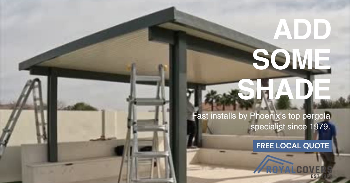 Royal Covers of Arizona Facebook ad: Fast Installs. Beautiful Shade.