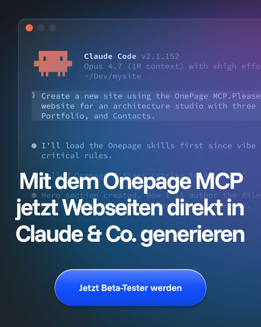 Onepage Facebook ad