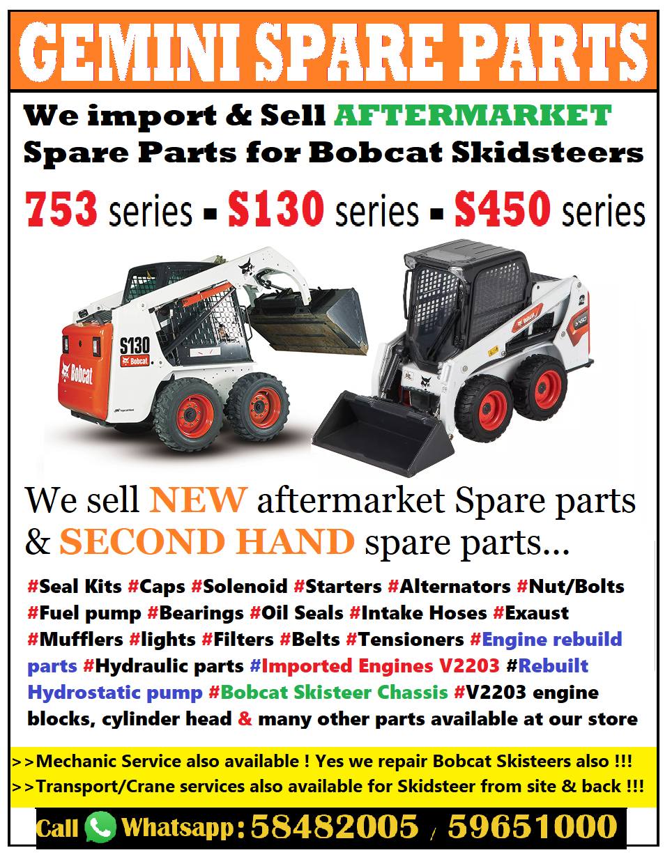 Gemini Spare Parts Hilux Prado Landcruiser Facebook ad: 𝘽𝙊𝘽𝘾𝘼𝙏 753 - 𝙎130 - 𝙎450 𝙎𝙋𝘼𝙍𝙀 𝙋𝘼𝙍𝙏𝙎