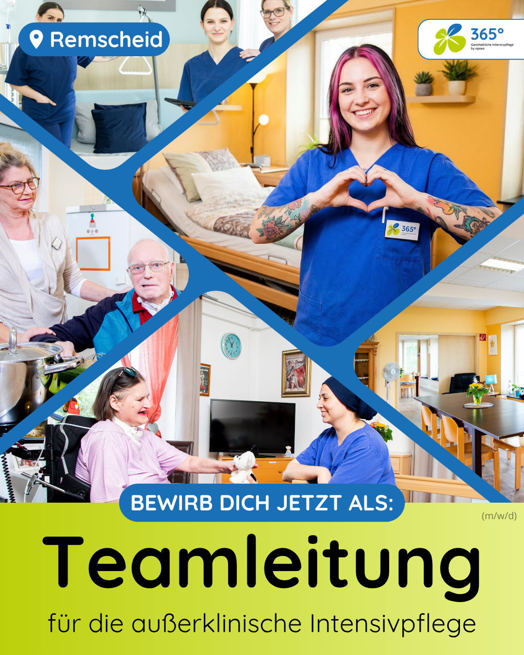 365 Grad Häusliche Kranken- u. Fachpflege Facebook ad: Remscheid: Teamleitung (m/w/d) für Intensiv-WG