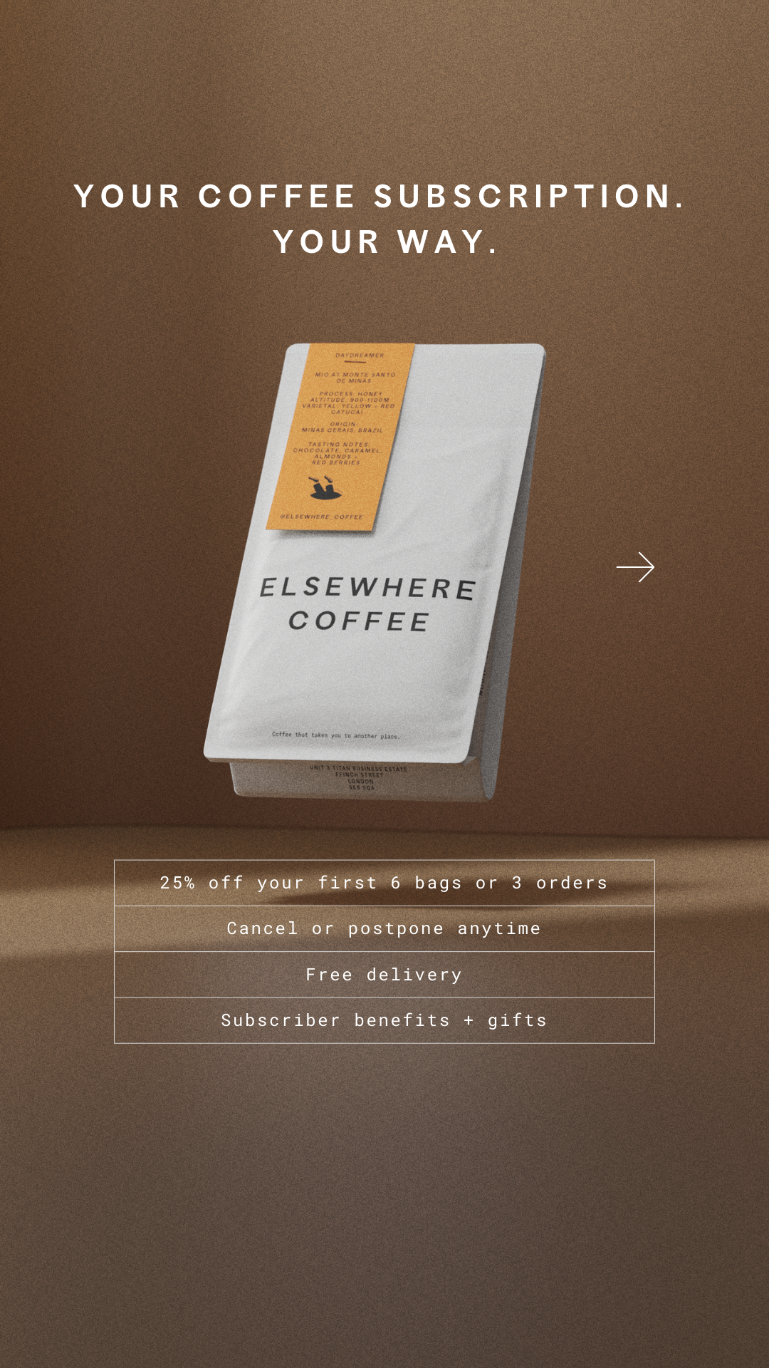 Elsewhere Coffee Roasters Facebook ad