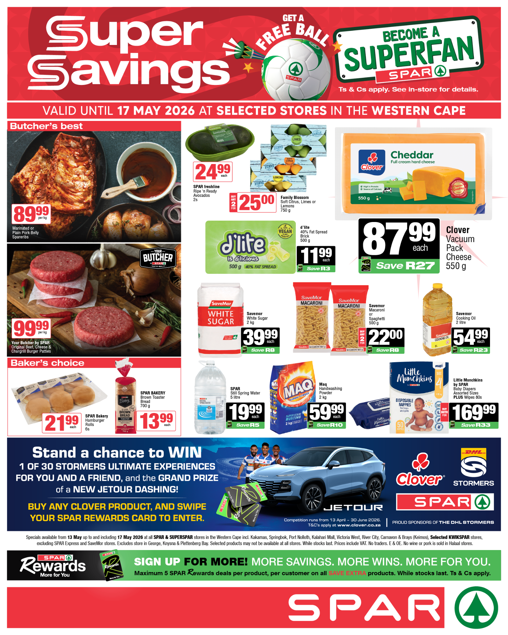 SPAR Western Cape Facebook ad: Score SUPER SAVINGS, and a FREE soccer ball!