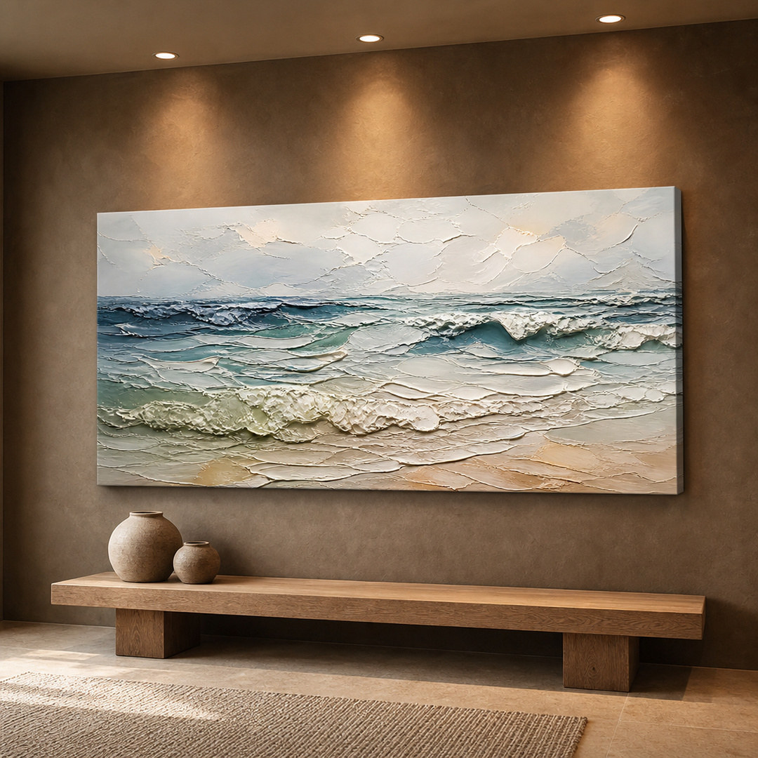 Tailored Canvases - Personalized Art Facebook ad: Serene Horizon Waves | Made in the USA | Ships Fast