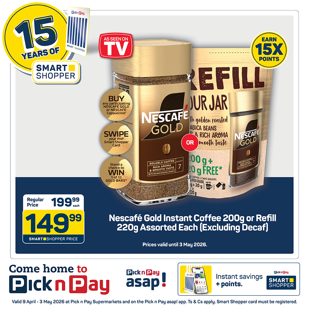 Pick n Pay Facebook ad: It’s been 15 years of rewarding you and…