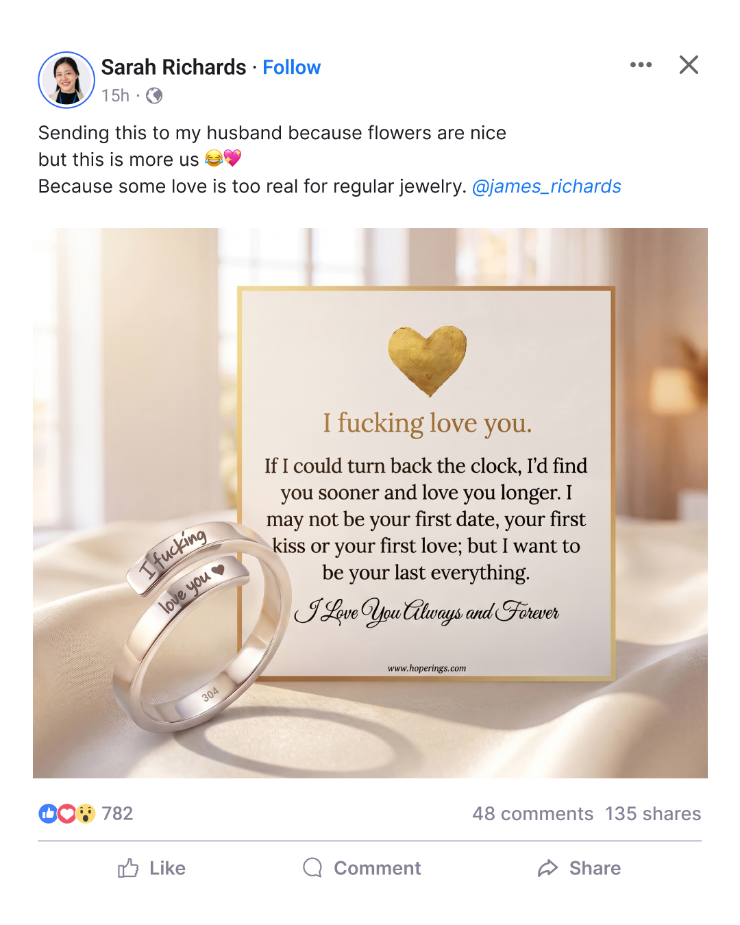 Hope Rings Facebook ad