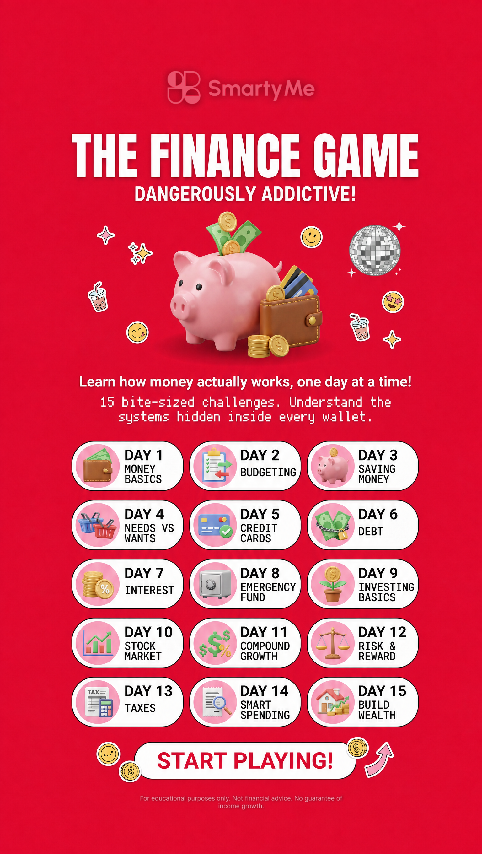 SmartyMe: SmartMoney Lab Facebook ad: Bite-Sized Knowledge Anytime!