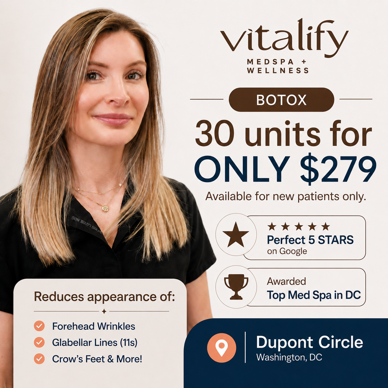 Vitalify Facebook ad: 30 units of Botox for ONLY $279!
