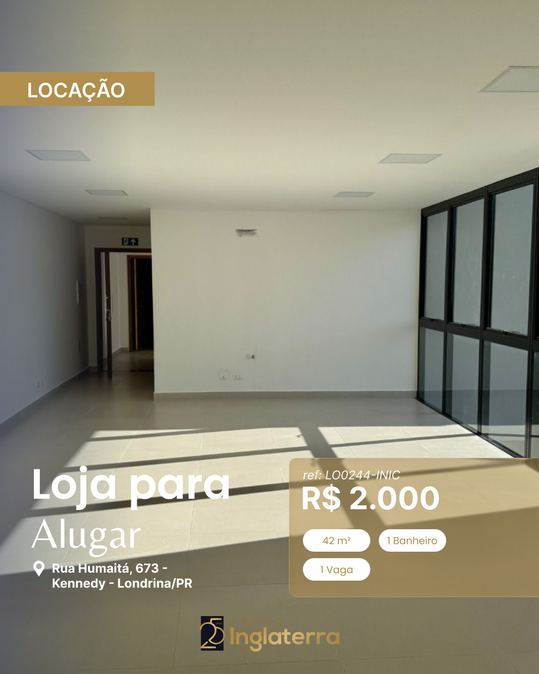 Imobiliária Inglaterra Facebook ad: Excelente oportunidade para quem busca um ponto comercial…