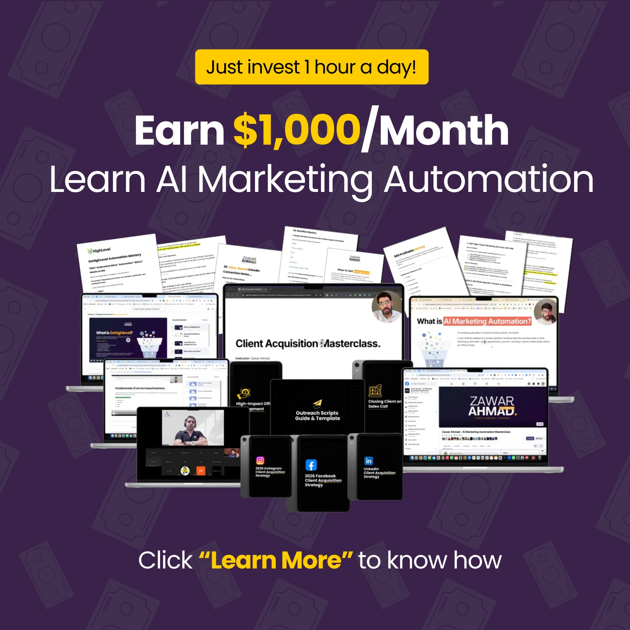 Zawar Ahmad Facebook ad: Start working with american clients!