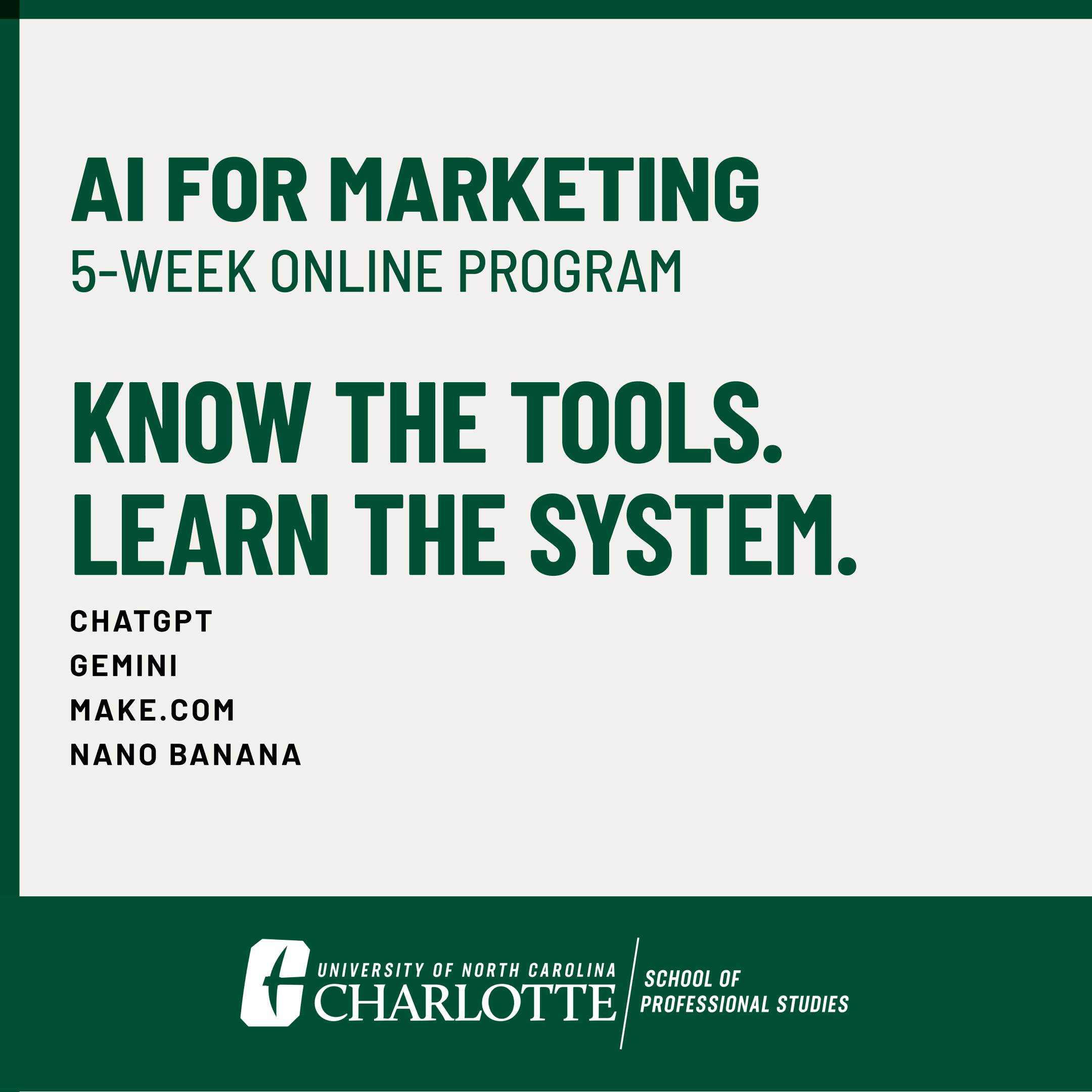UNC Charlotte School of Professional Studies Facebook ad