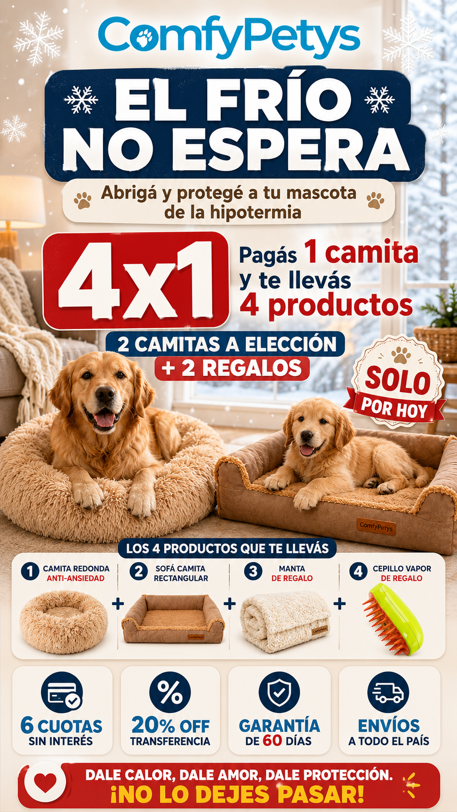 Comfypetys SAS Facebook ad: 4x1 SÓLO POR HOY