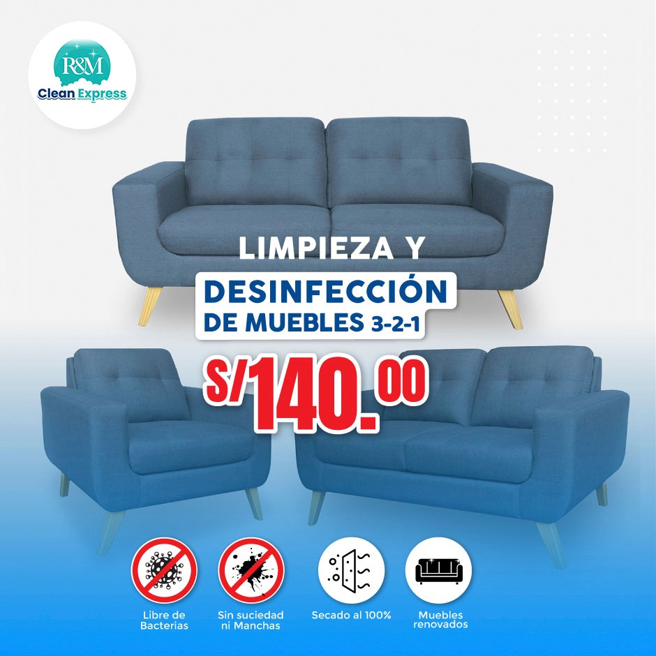 R&M - Clean Express Facebook ad: Muebles & Colchones Limpios y Secos