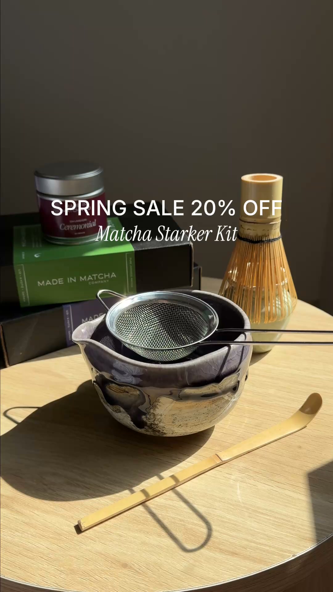 Made In Matcha Co Facebook ad: 20% Off Matcha Starter Kit