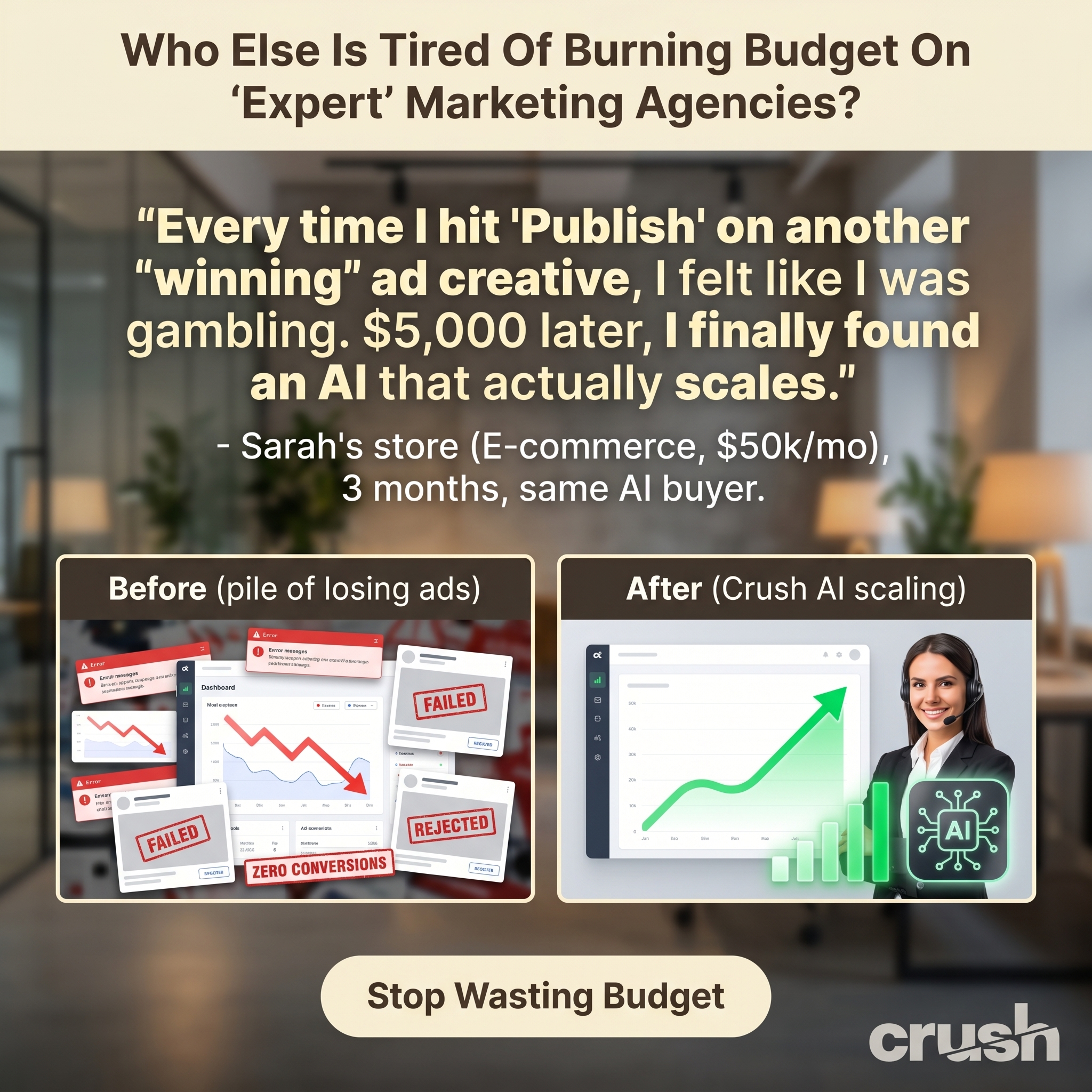 trycrush.ai Facebook ad