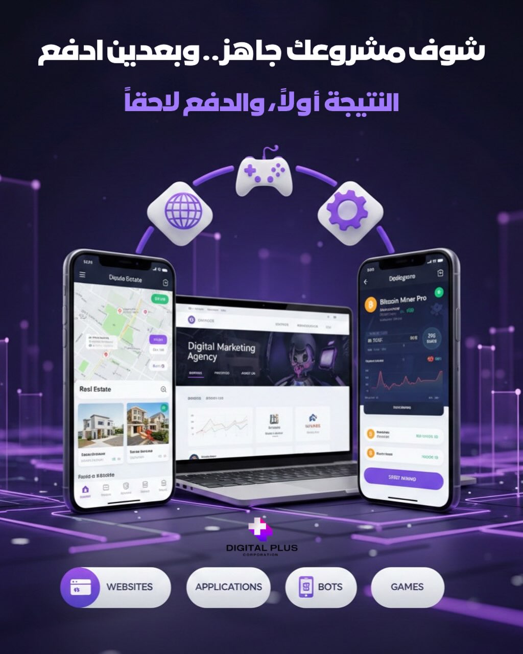 Digital Plus ديجيتال بلس Facebook ad: شوف مشروعك جاهز… وبعدين ادفع