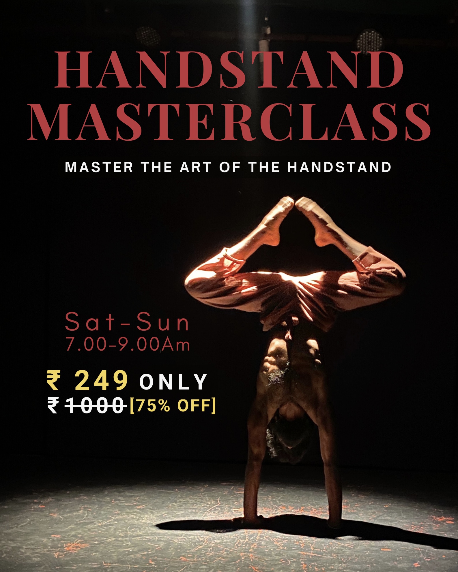 Movement.arpit Facebook ad: Live Handstand Masterclass